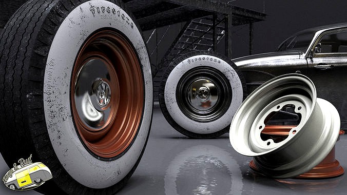Firestone Whitewall tyre and Rim