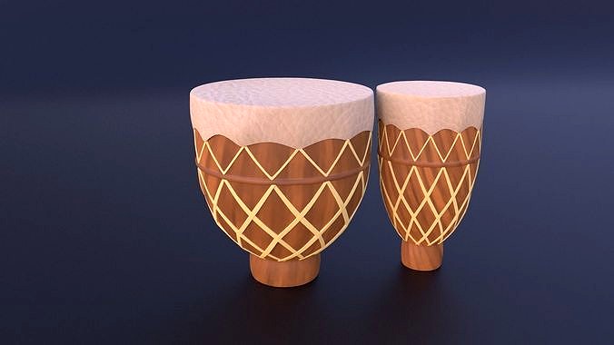 Bongo Congo Set Riged 3D Model