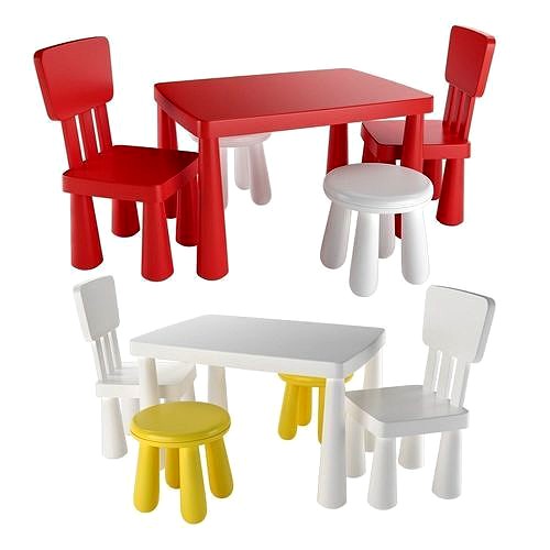 Childrens chair  Childrens table Mammut