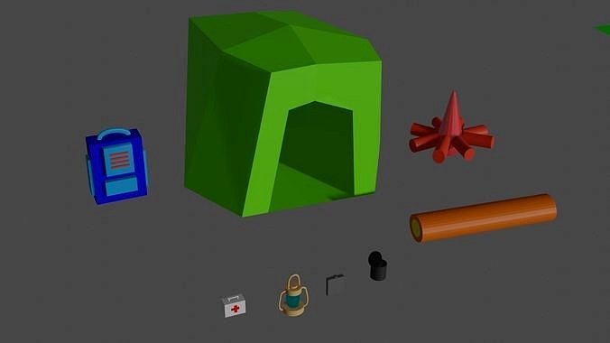 Camping Items Low Poly Asset Pack