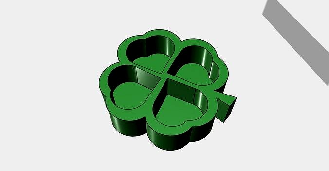 tray four-leaf clover for crackers and nuts easy printable | 3D