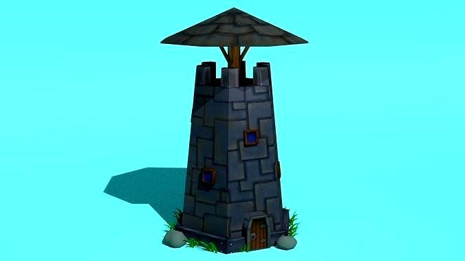 Tower Iron low-poly for mobile game strategy or rts