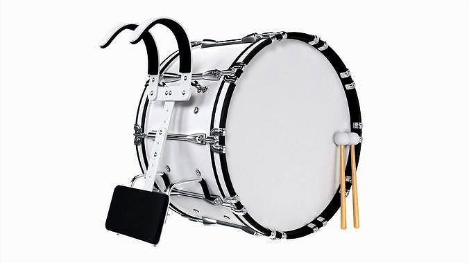 Marching Bass Drum with Carrier