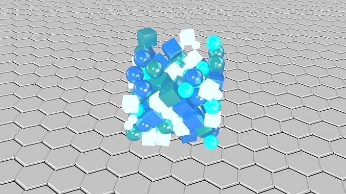 Dynamics Animation Cube and Sphere 300 frames