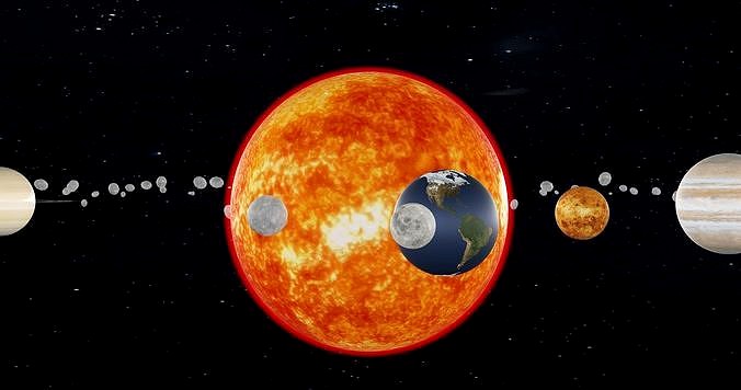 Animated beautiful solar system With Kuiper Belt