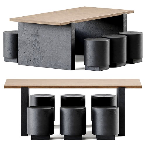 Table Accademia and Tronchetto by Cimento