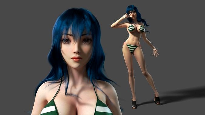Original beauty cartoon swimsuit bikini beauty with binding