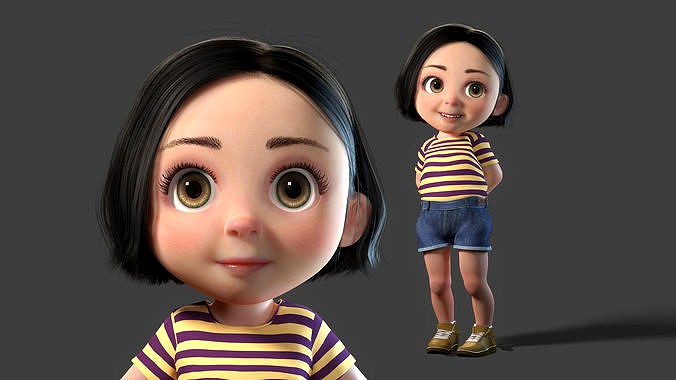 Cartoon girls with binding