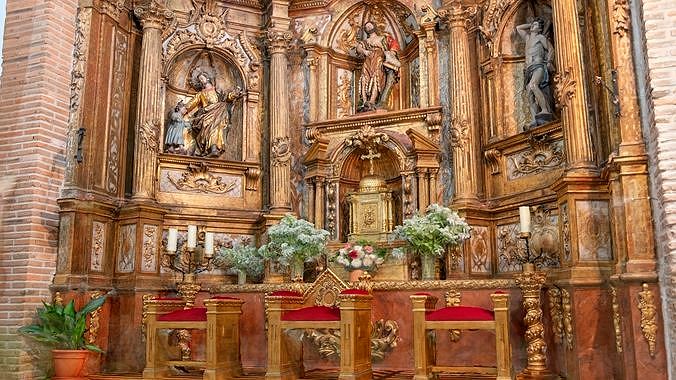 Medieval church altar