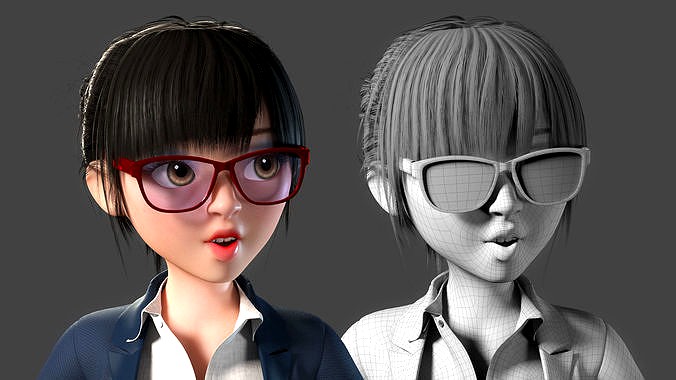 Female teacher cartoon cartoon cartoon girl clerk the secretary