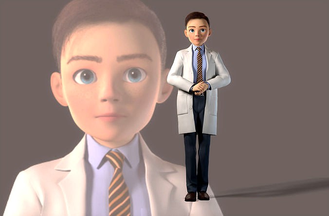 Cartoon doctor with binding