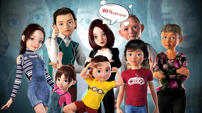 Original cartoon family cartoon one family with binding