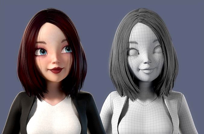 Workplace beauty cartoon woman with binding