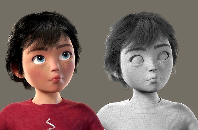 Cartoon cartoon handsome boy with binding