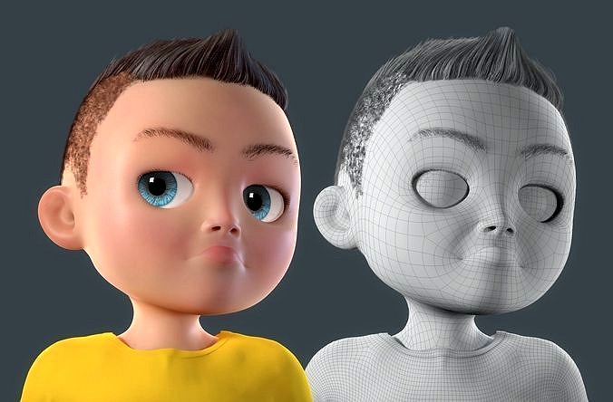 The boy cartoon boy with binding