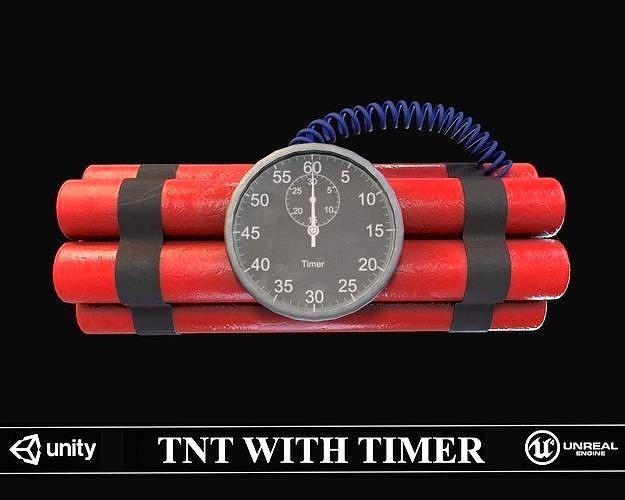 TNT With Timer PBR Low-poly 3D model