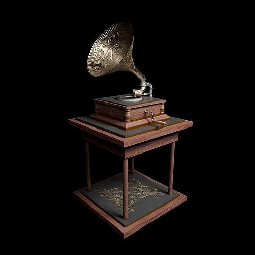 Gramophone 3d model lowpoly Verts 4617 Faces 4787