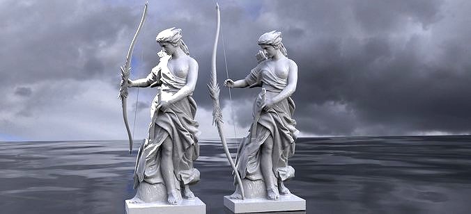 Female Greek Goddess archer statue