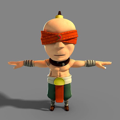 Q version of blind monk cartoon blind monk