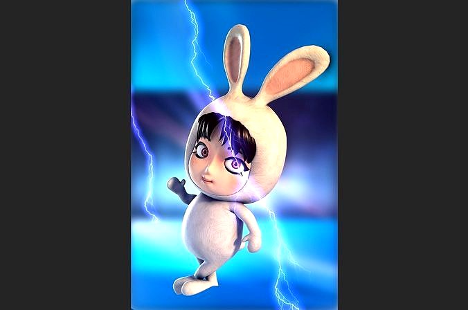 Cute cartoon rabbit have a binding