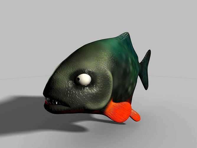 Piranha cartoon piranha model with binding