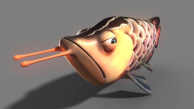 Golden arowana arowana cartoon gold model have a binding
