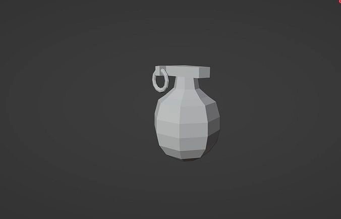 Low-poly hand grenade 3d model