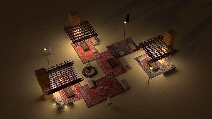 Campfire Pergolas and Carpets  in Traditional Arabic Style