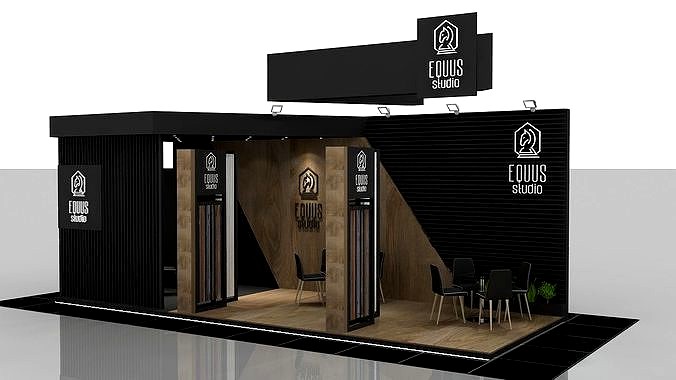 Booth Exhibition Stand 3 Side Open  Stall 900x350xm Height 350cm