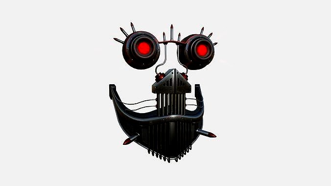 Steampunk Mask A01 Steel Red - SciFi Character Design