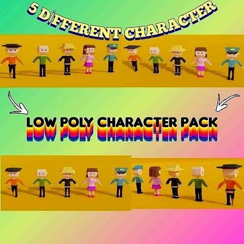 low poly character pack