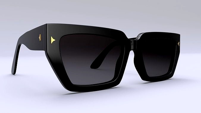 Dezi Classic unisex rectangular frame Black Sunglasses