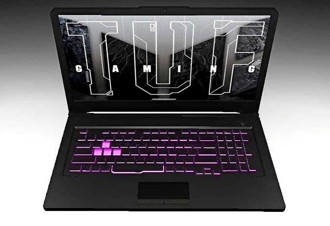 High poly model of laptop