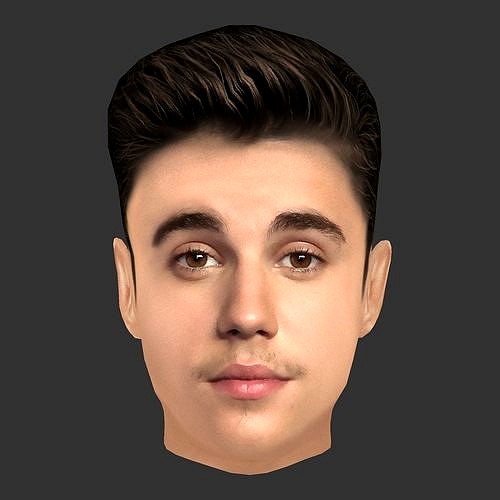 Justin Bieber Head - Low poly head for game