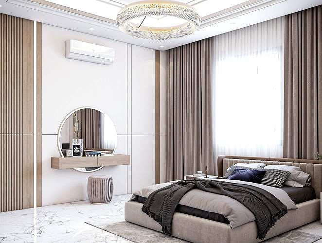 Neoclassical Bedroom - Interior design 3d model
