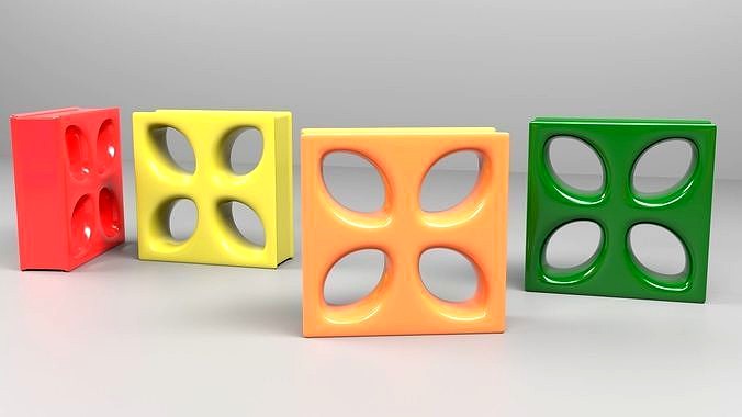 Cobogo model 3 Brazilian Enameled Ceramic Brick 3D model