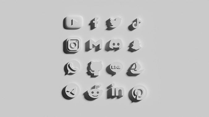 Social Media 3D Icons