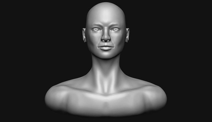 Female Head 3D Model Base Mesh
