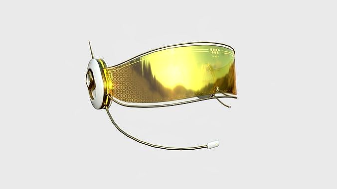 SciFi Glasses H06 White Gold - Character Design Fashion