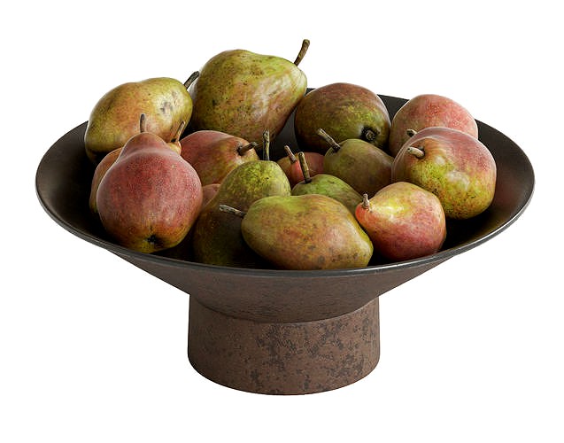 Organic Pears In Ceramic Bowl