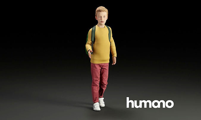 Humano Young boy with the backpack 0913