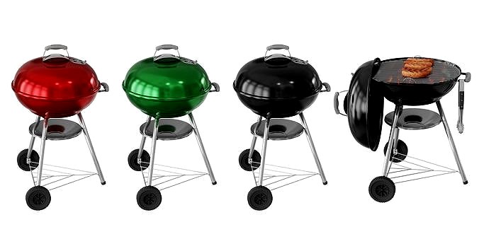 Portable Kettle BBQ Grill BLENDER 3D Model Cycles