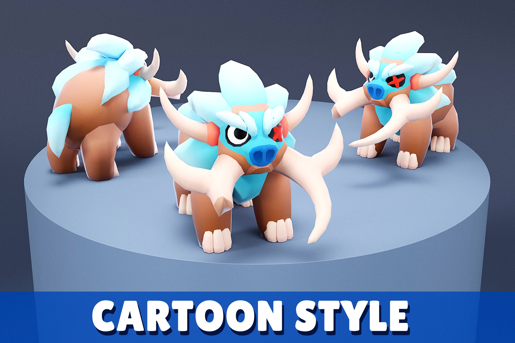 Cartoon Characters - Big Bison Warrior