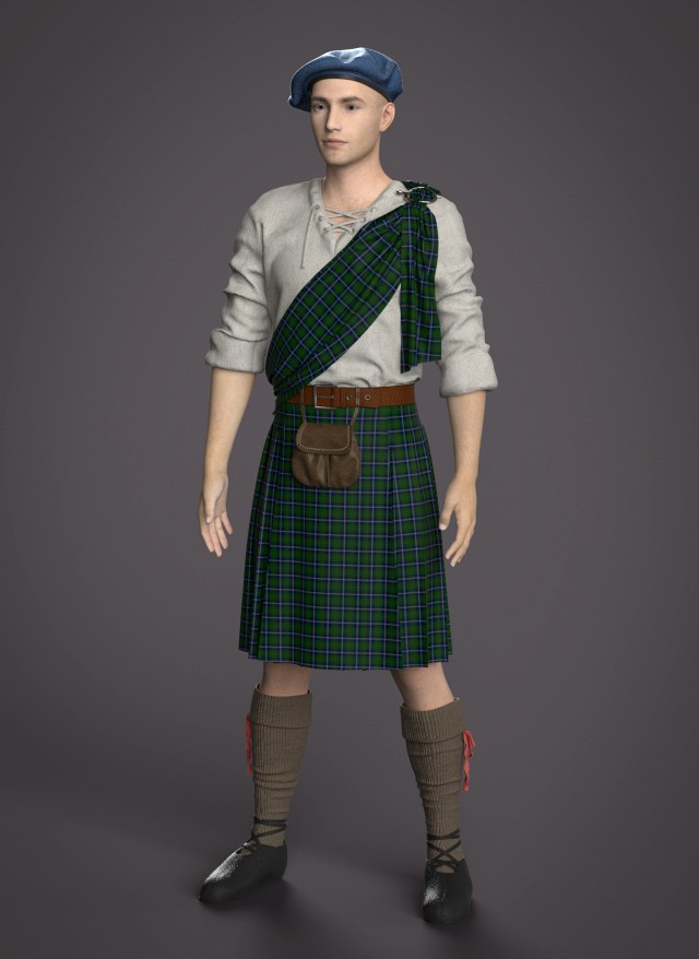 Highpoly Clothes Scotland Kilt