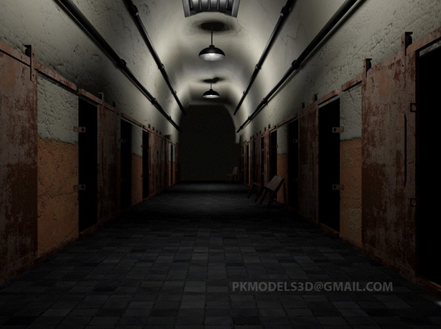 Hallway prison and cells - complete game asset