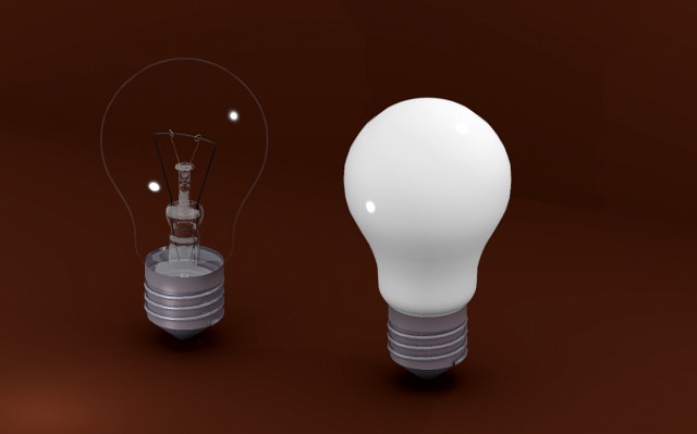 Transparent and white bulb 001