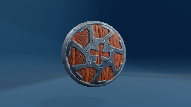 Stylized Shield low poly game ready Zbrush Blender Substance painter