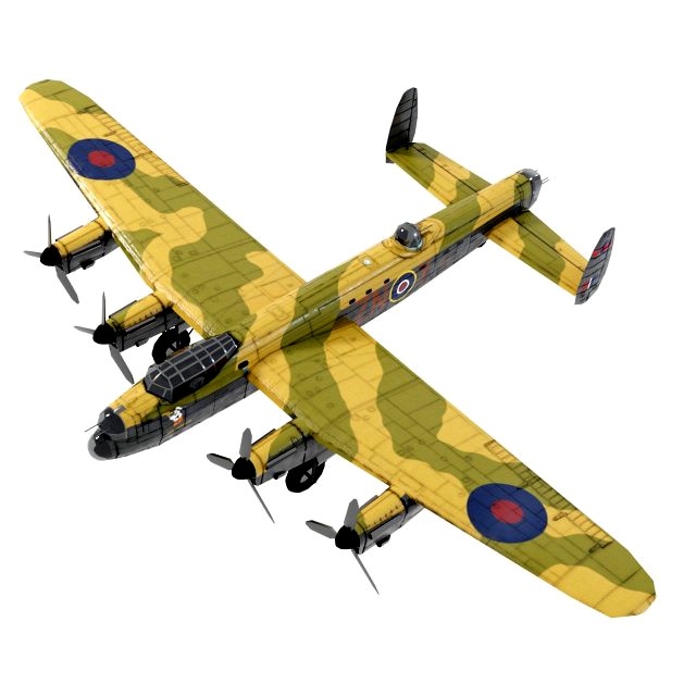 Avro Lancaster lowpoly WW2 bomber