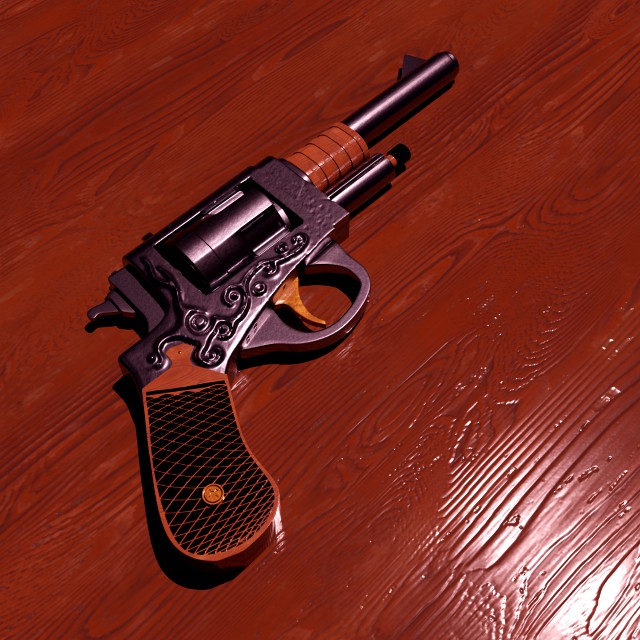 Revolver Lowpoly Highpoly model