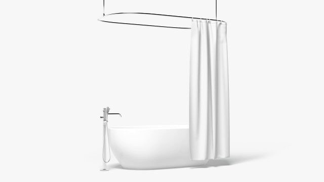 Shower Curtain with Bath Interior Elements